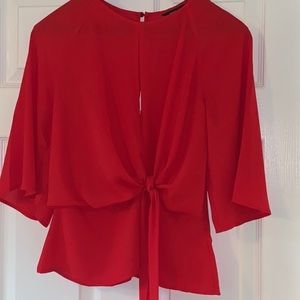 Red Express front tie blouse S